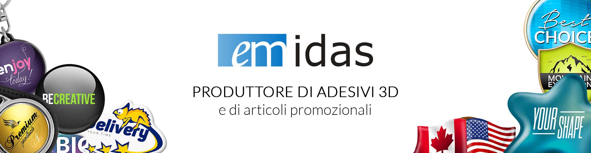 EMIDAS | Produttore di adesivi 3D e di articoli promozionali